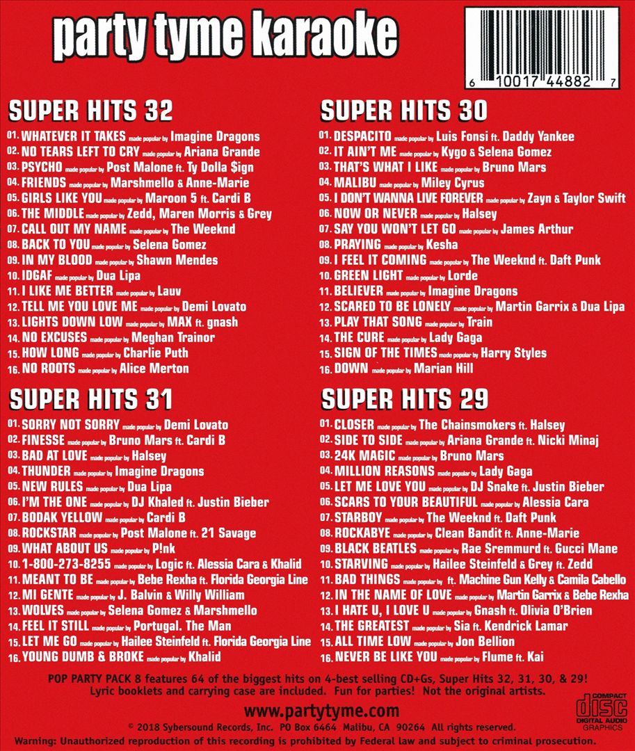 Party Tyme Karaoke: Girl Pop Party Pack, Vol. 8 cover art