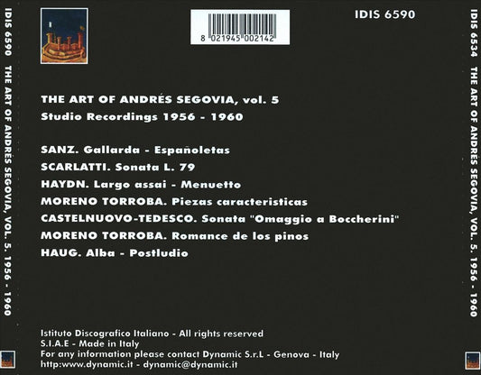 Art of Andrés Segovia, Vol. 5 cover art