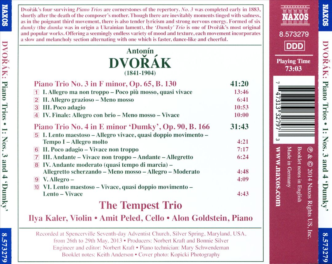 Dvorák: Piano Trios, Vol. 1 cover art