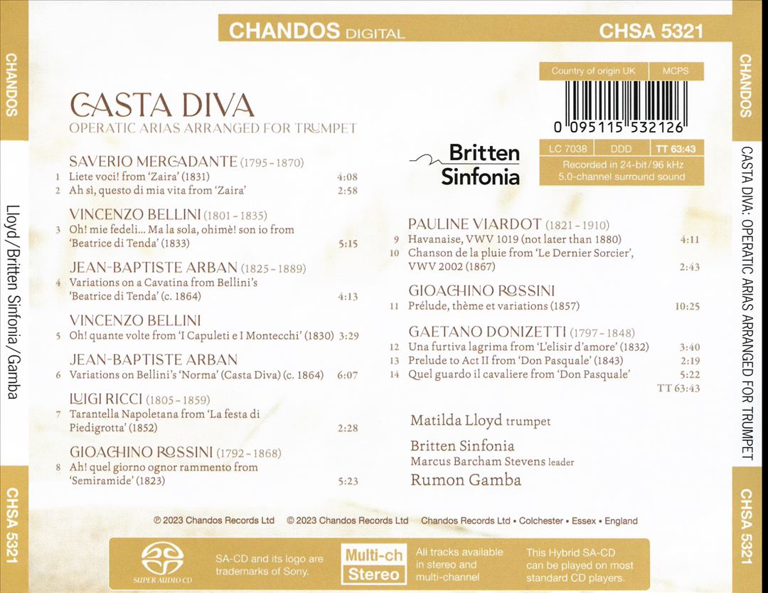 Casta Diva: Operatic Arias transcribed for Trumpet cover art