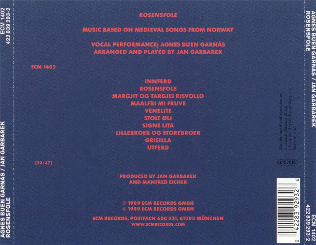 Rosensfole: Medieval Songs From Norway cover art