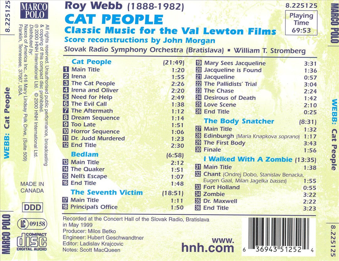 Cat People [Classic Music for Val Lewton Films] cover art