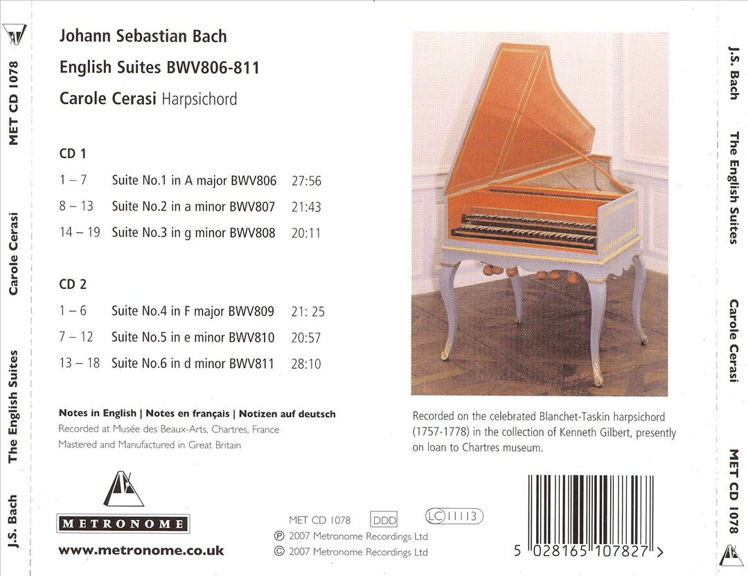 Bach: English Suites cover art