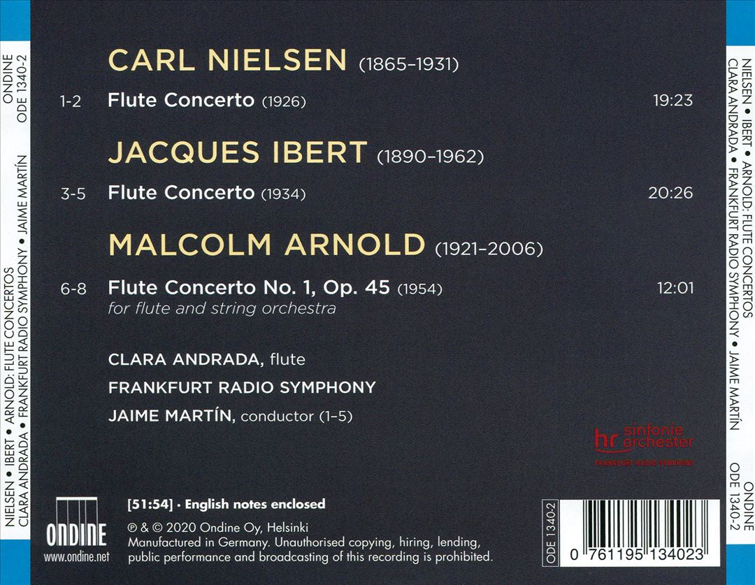 Flute Concertos: Nielsen, Ibert, Arnold cover art