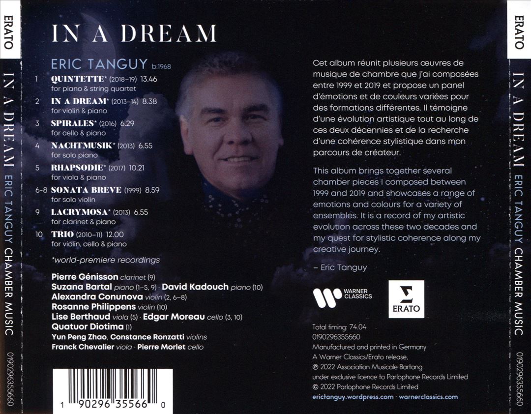 Eric Tanguy: In a Dream - Chamber Music cover art
