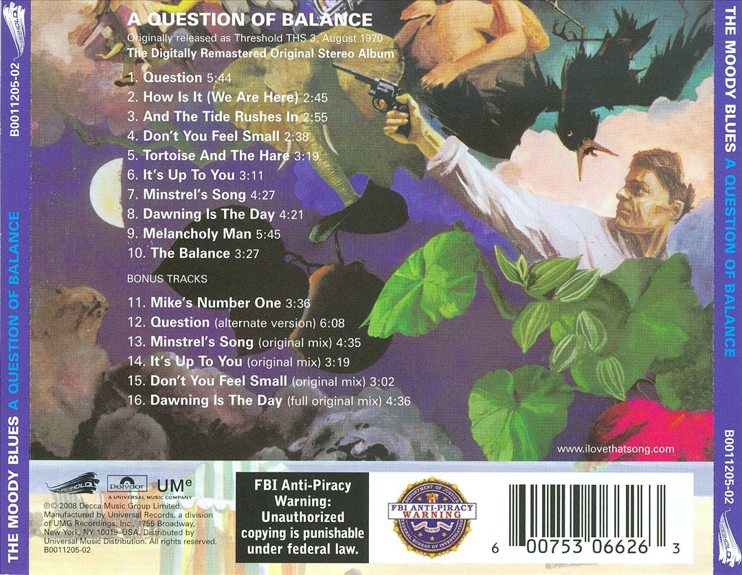Question of Balance [Bonus Tracks] cover art
