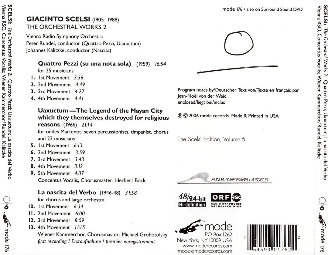Giacinto Scelsi: The Orchestral Works 2 cover art