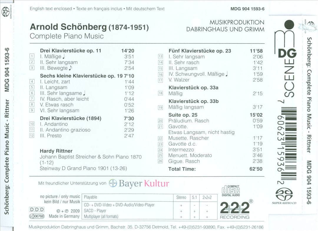 Schönberg: Complete Piano Music cover art