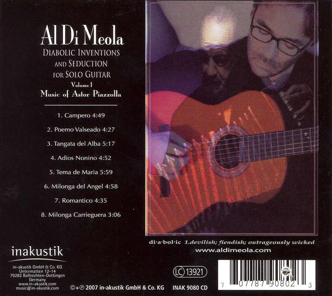Diabolic Inventions and Seduction for Solo Guitar, Vol. 1: Music of Astor Piazzolla cover art