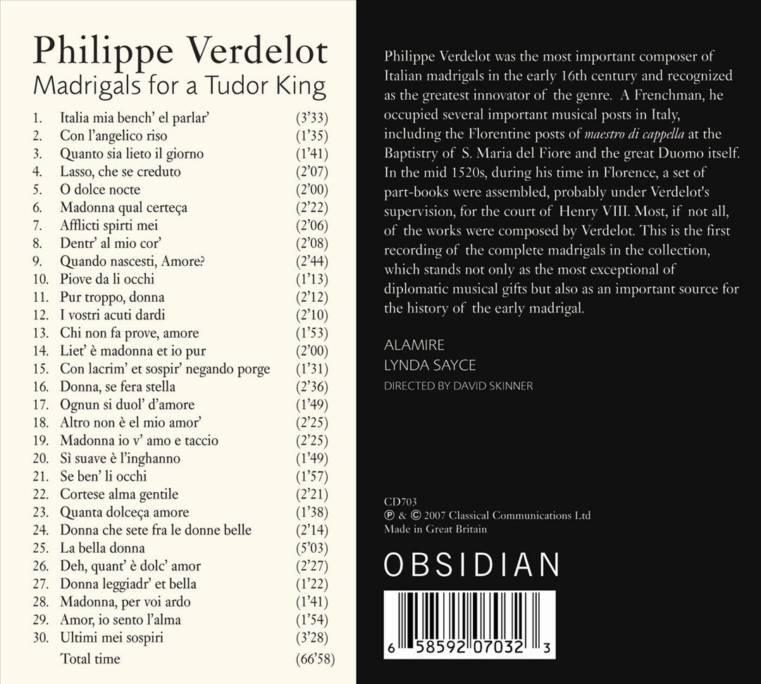 Philippe Verdelot: Madrigals for a Tudor King cover art