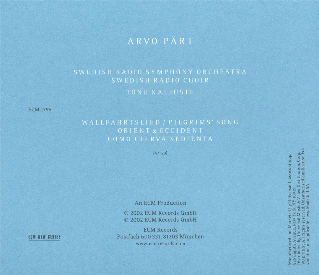 Arvo Pärt: Orient & Occident cover art
