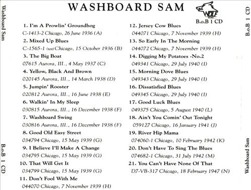 Washboard Sam 1936-1947 cover art