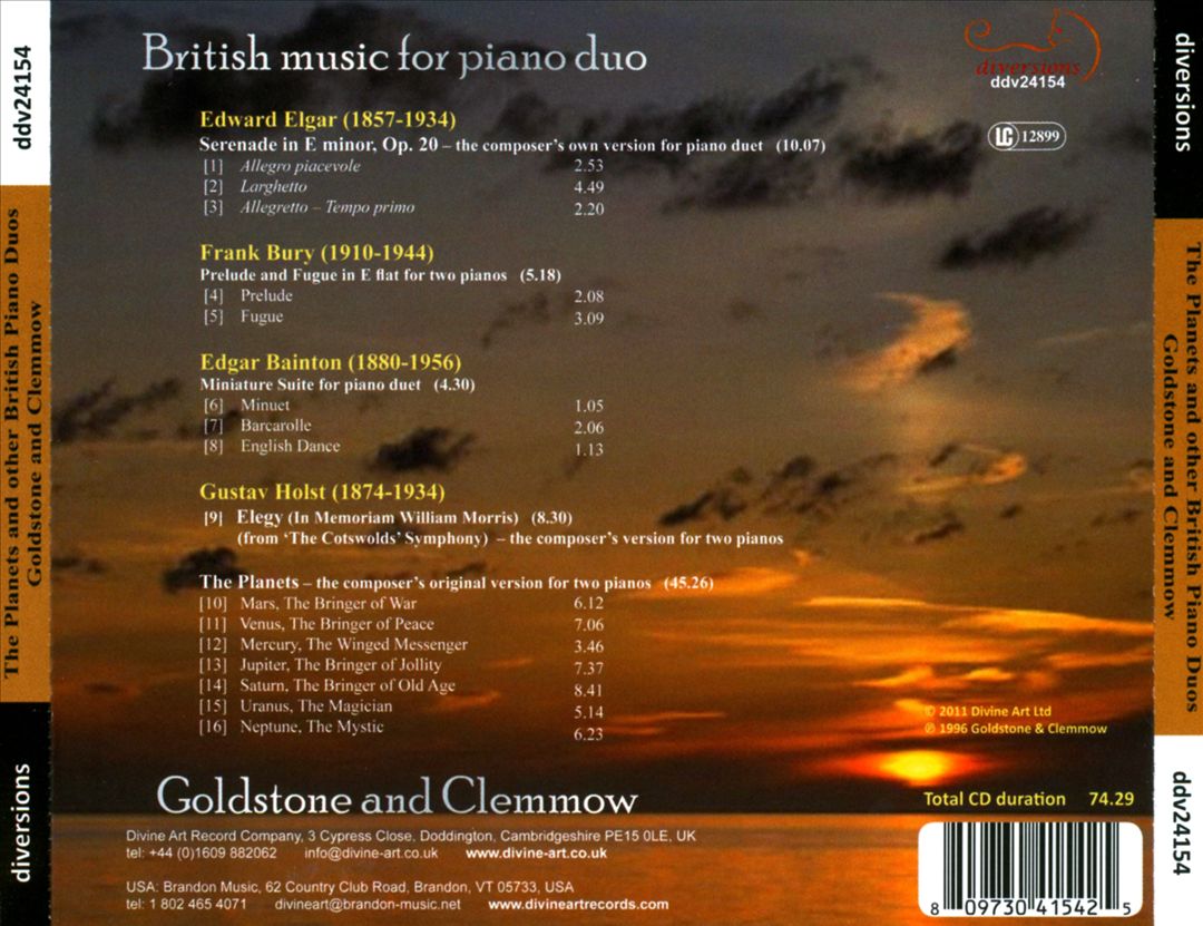 British Music for Piano Duo cover art