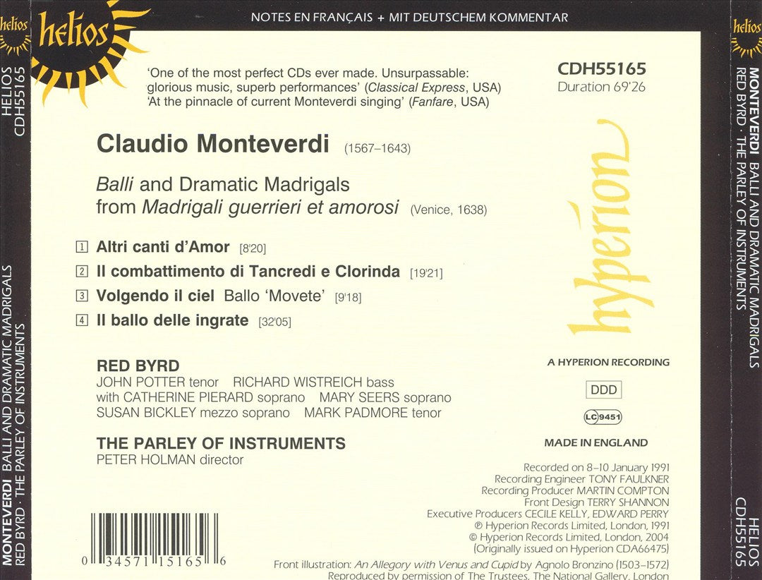Monteverdi: Il ballo delle ingrate; Il combattimento di Tancredi e Clorinda; Ballo 'Movete'; Altri canti d'Amor cover art