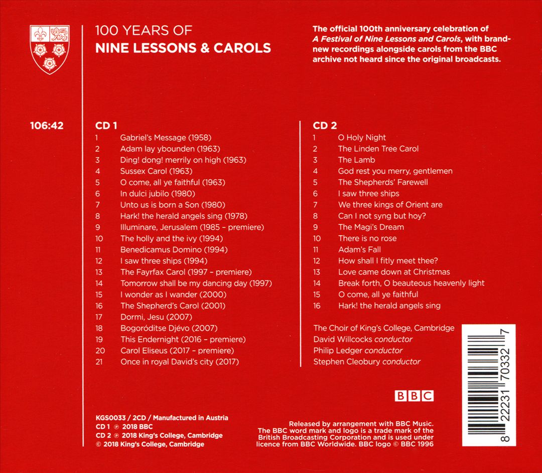 100 Years of Nine Lessons & Carols cover art