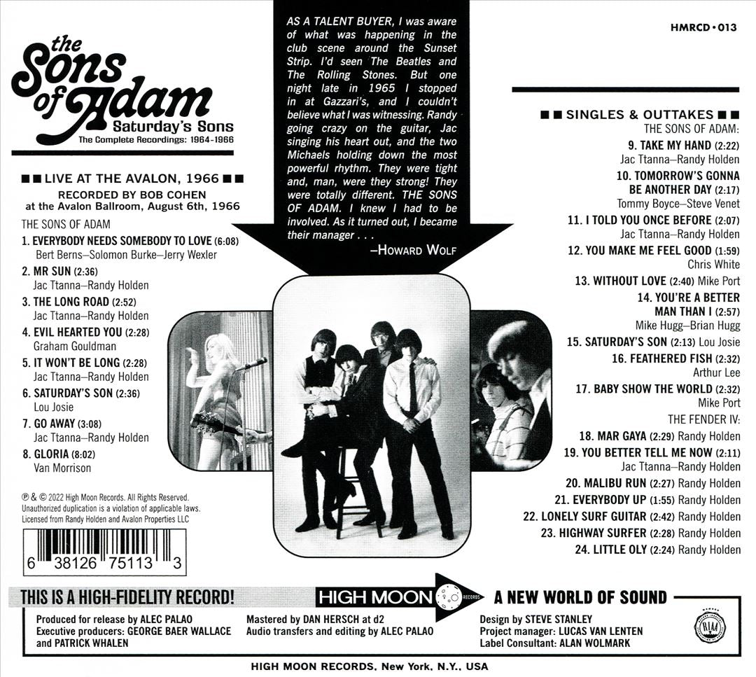 Saturday's Sons: The Complete Recordings 1964-1966 cover art