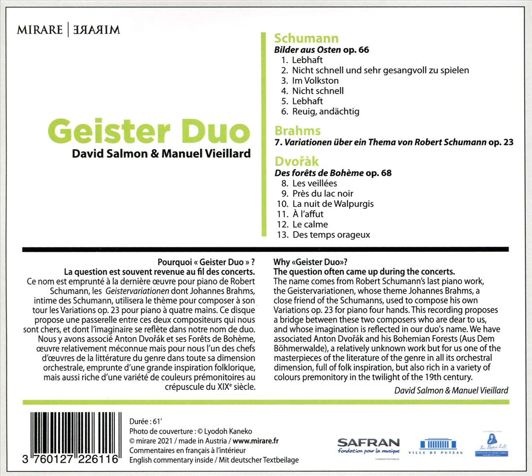 Schumann, Brahms, Dvorák cover art
