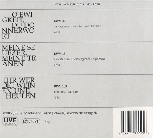 Bach: Kantaten No. 13 cover art