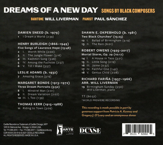 Dreams of a New Day: Songs by Black Composers cover art