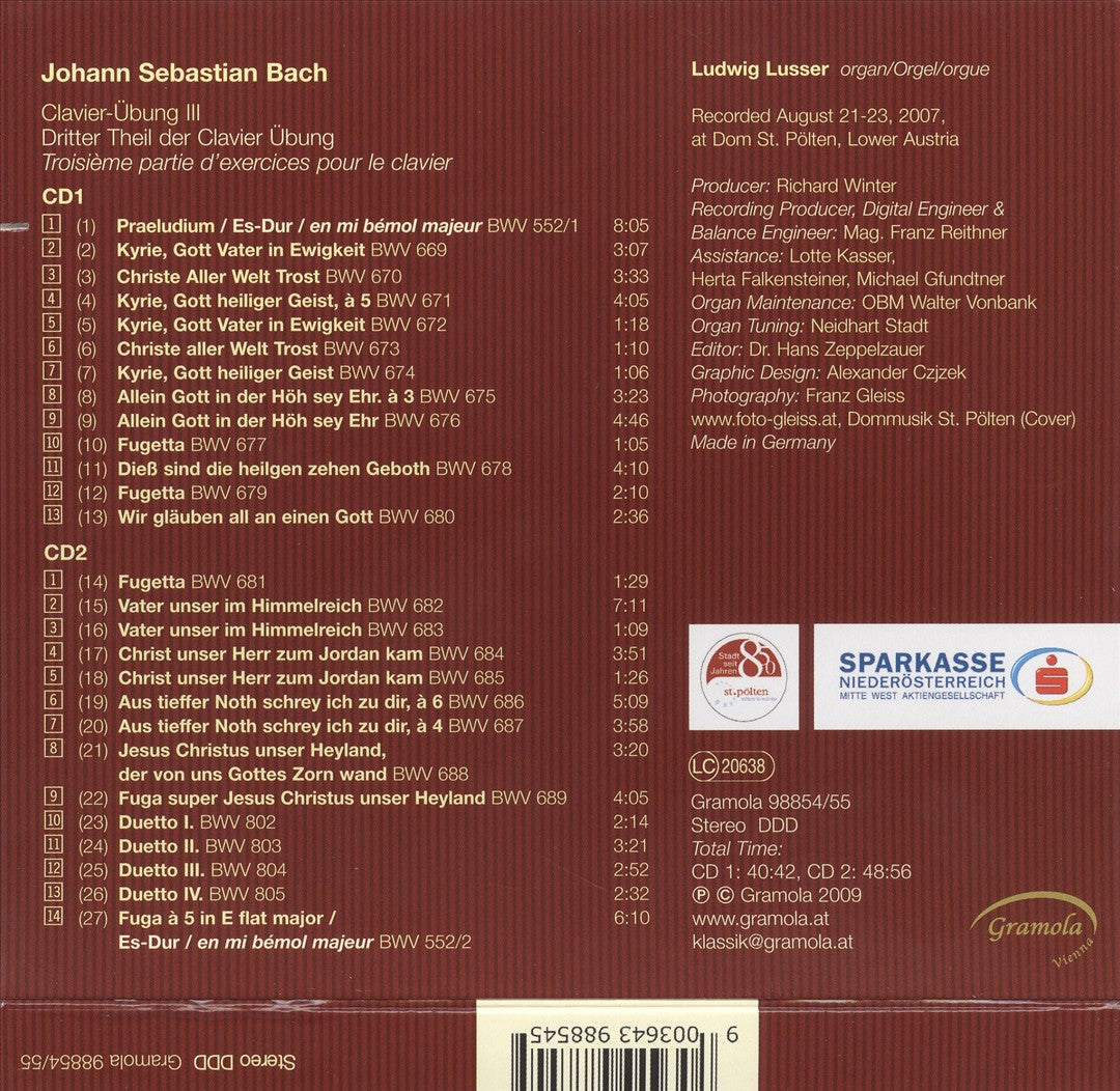 J. S. Bach: Dritter Theil der Clavier Übung cover art