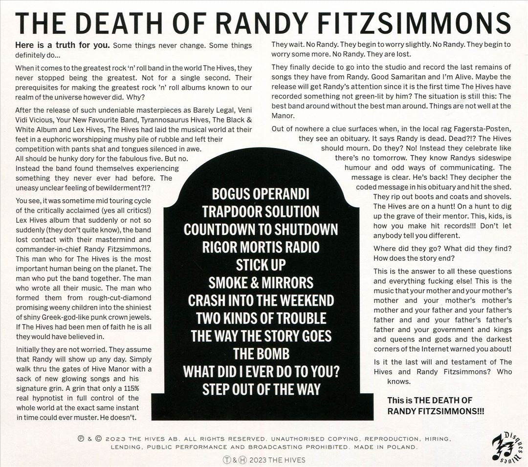 Death of Randy Fitzsimmons cover art