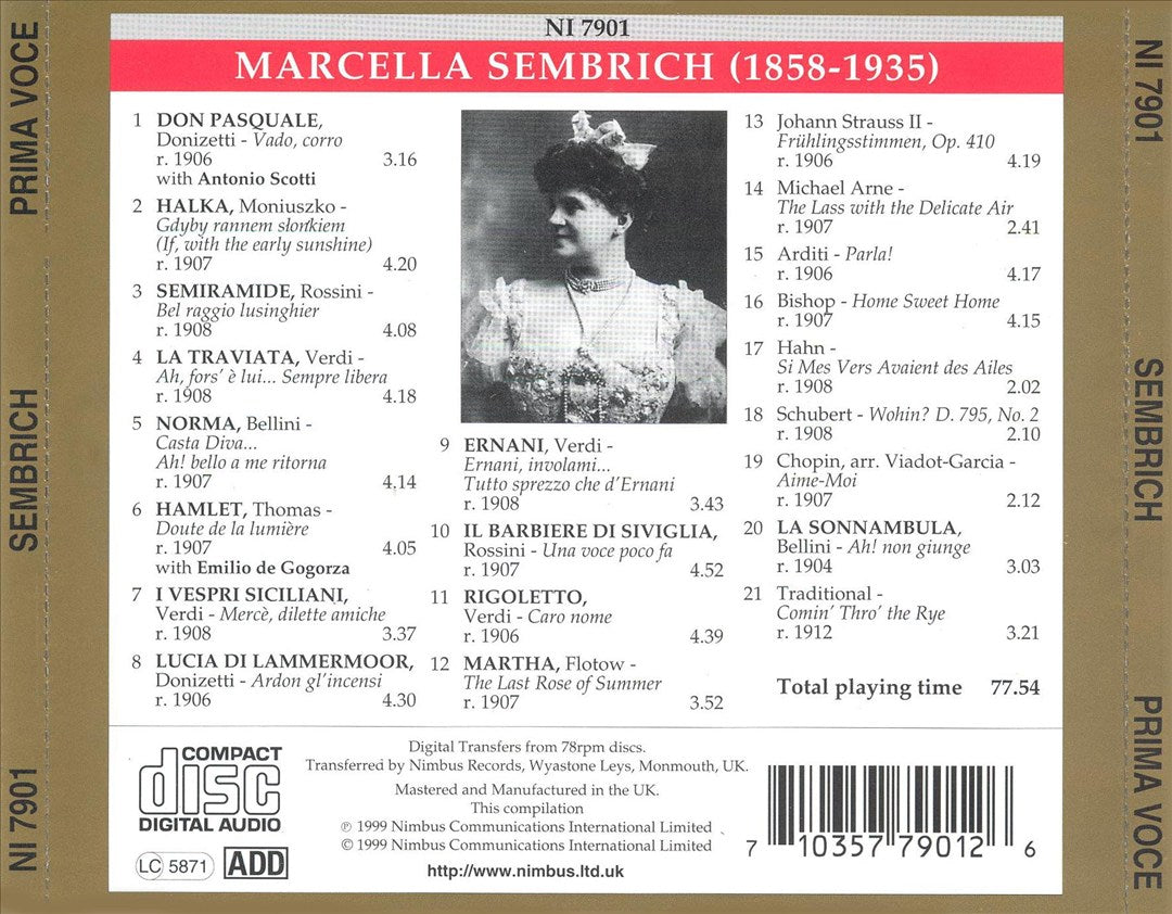 Prima Voce: Marcella Sembrich cover art