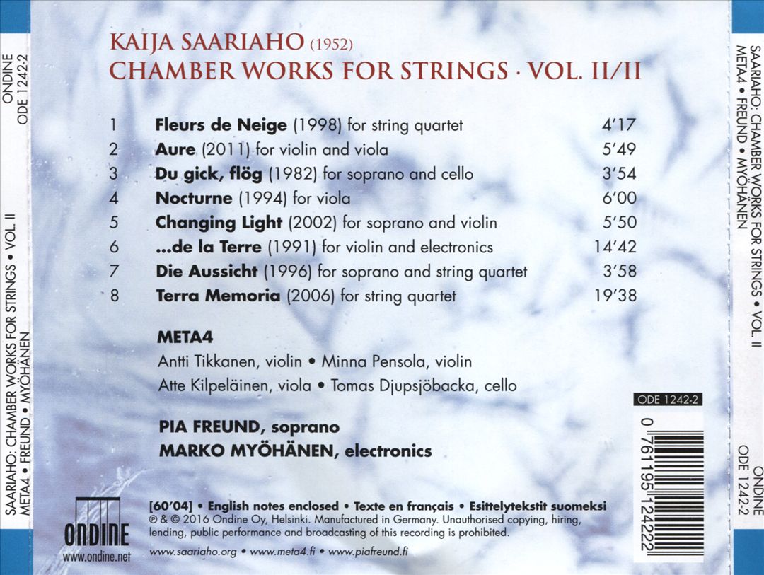 Kaija Saariaho: Chamber Works for Strings, Vol. 2 cover art