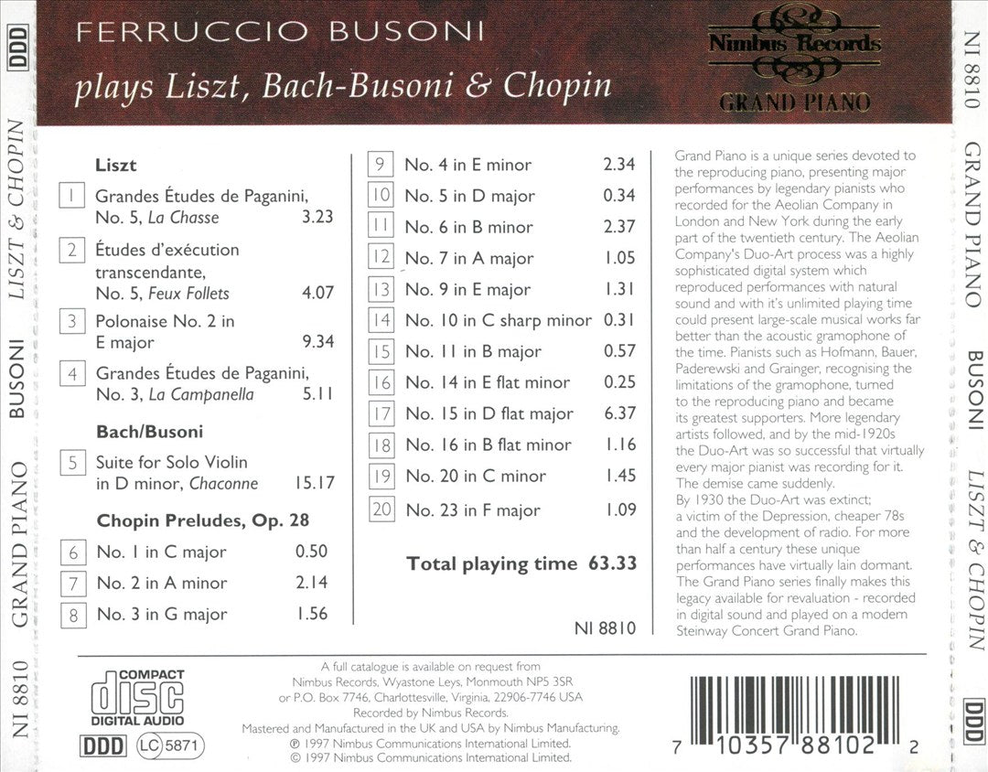 Grand Piano: Liszt, Bach-Busoni & Chopin cover art