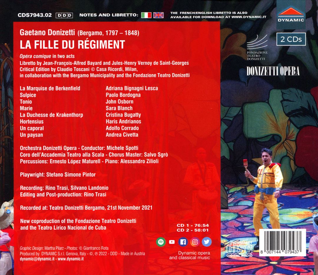 Donizetti: La Fille du Régiment cover art