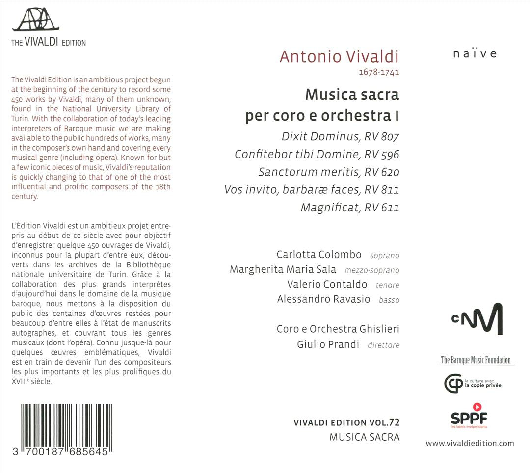 Vivaldi: Musica sacra per coro e orchestra, Vol. 1 cover art