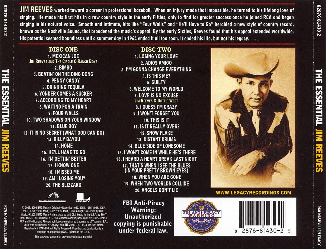 Essential Jim Reeves [RCA Nashville/Legacy] cover art