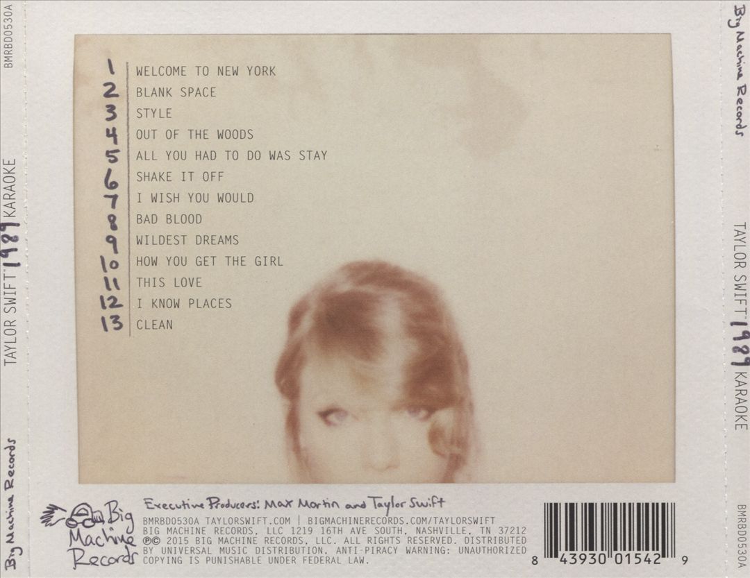 Taylor Swift Karaoke: 1989 [CD/DVD] cover art