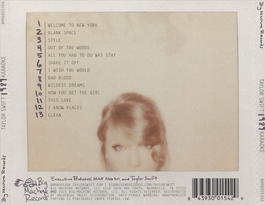 Taylor Swift Karaoke: 1989 [CD/DVD] cover art