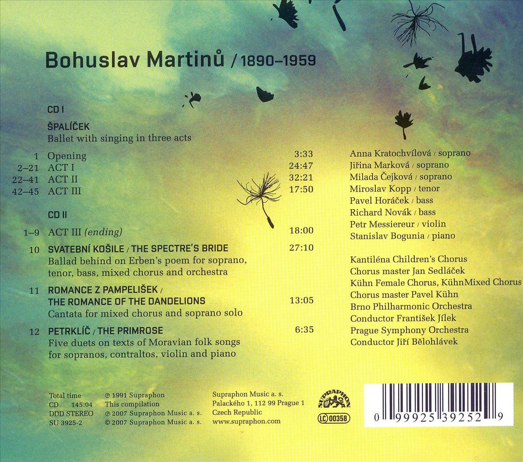 Martinu: Spalícek; The Spectre's Bride; The Romance of the Dandelions; The Primrose cover art