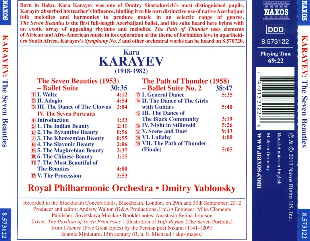 Kara Karayev: The Seven Beauties; The Path of Thunder (Ballet Suites) cover art