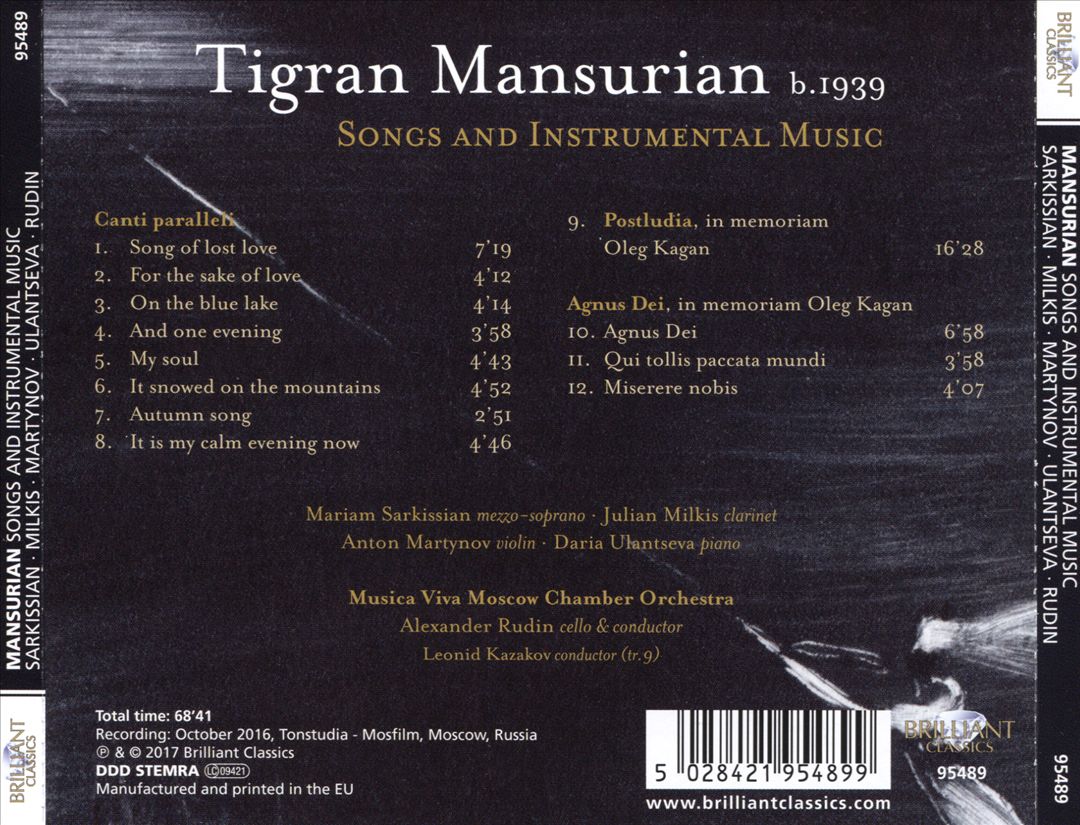 Tigran Mansurian: Songs and Instrumental Music cover art