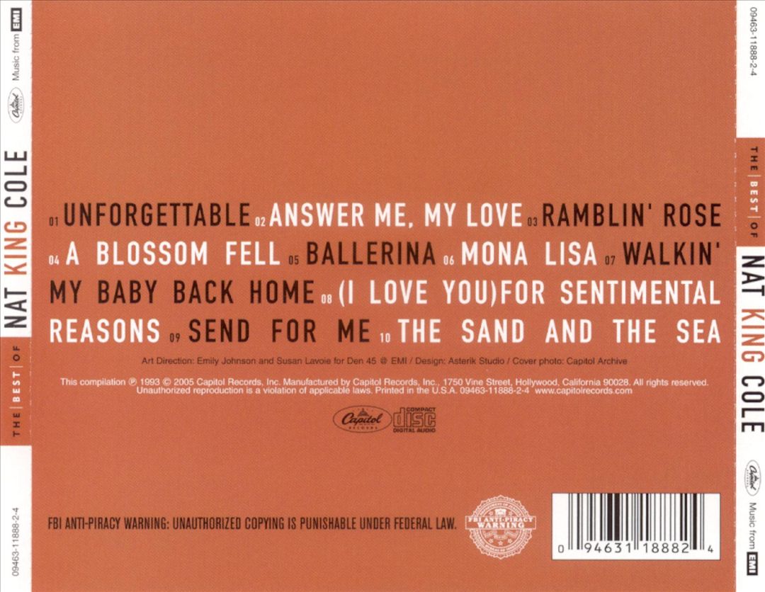 Best of Nat King Cole [Capitol 2005] cover art