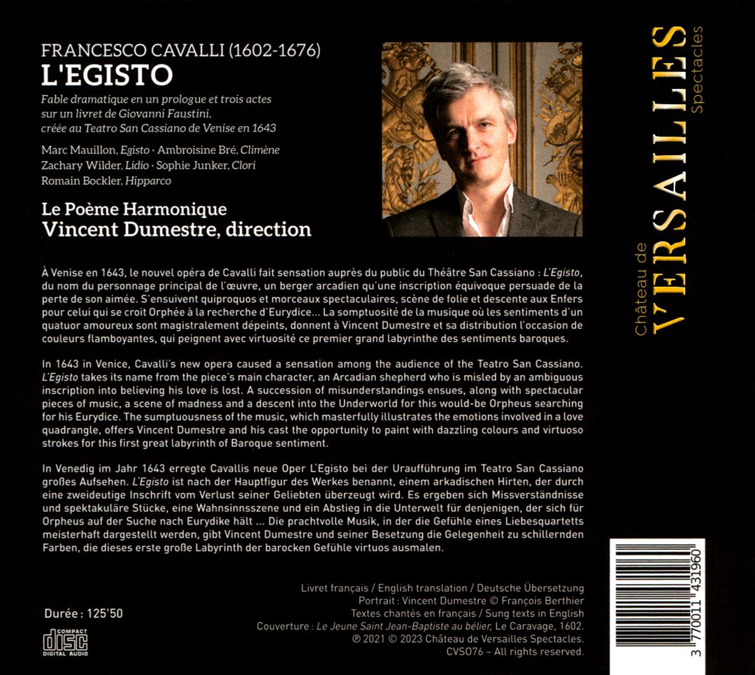 Cavalli: L'Egisto cover art