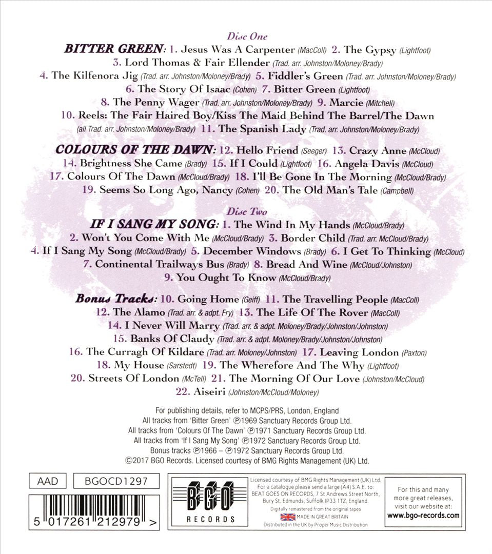 Bitter Green/Colours of the Dawn/If I Sang My Song cover art