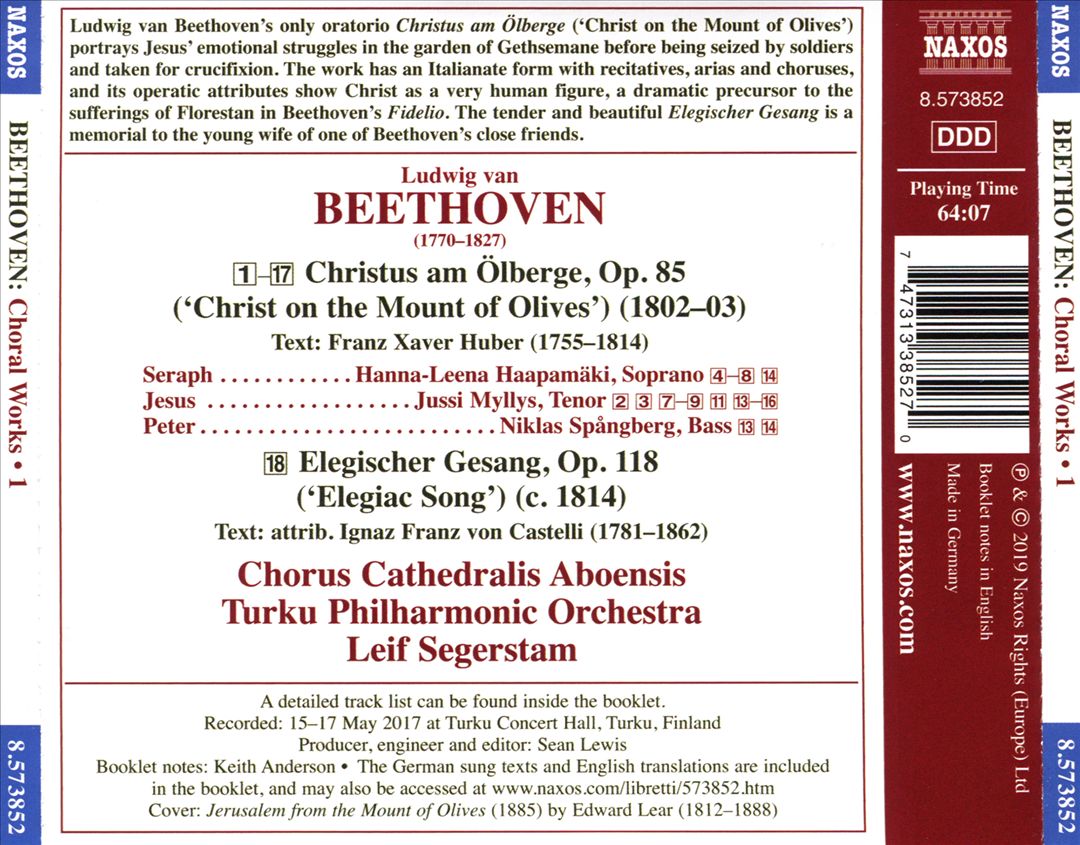 Beethoven: Christus am Ölberge; Elegischer Gesang cover art