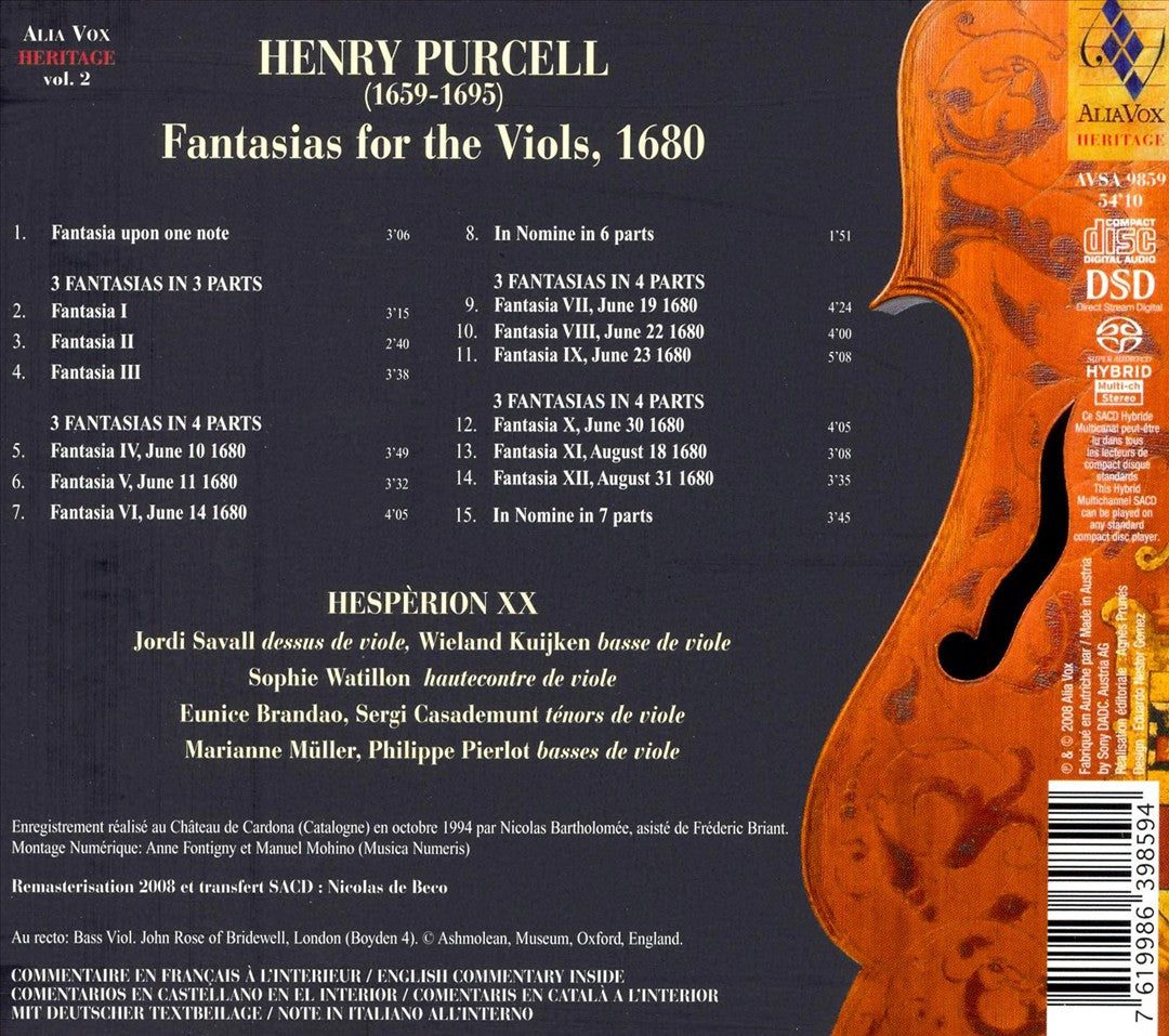 Henry Purcell: Fantasias for the Viols cover art