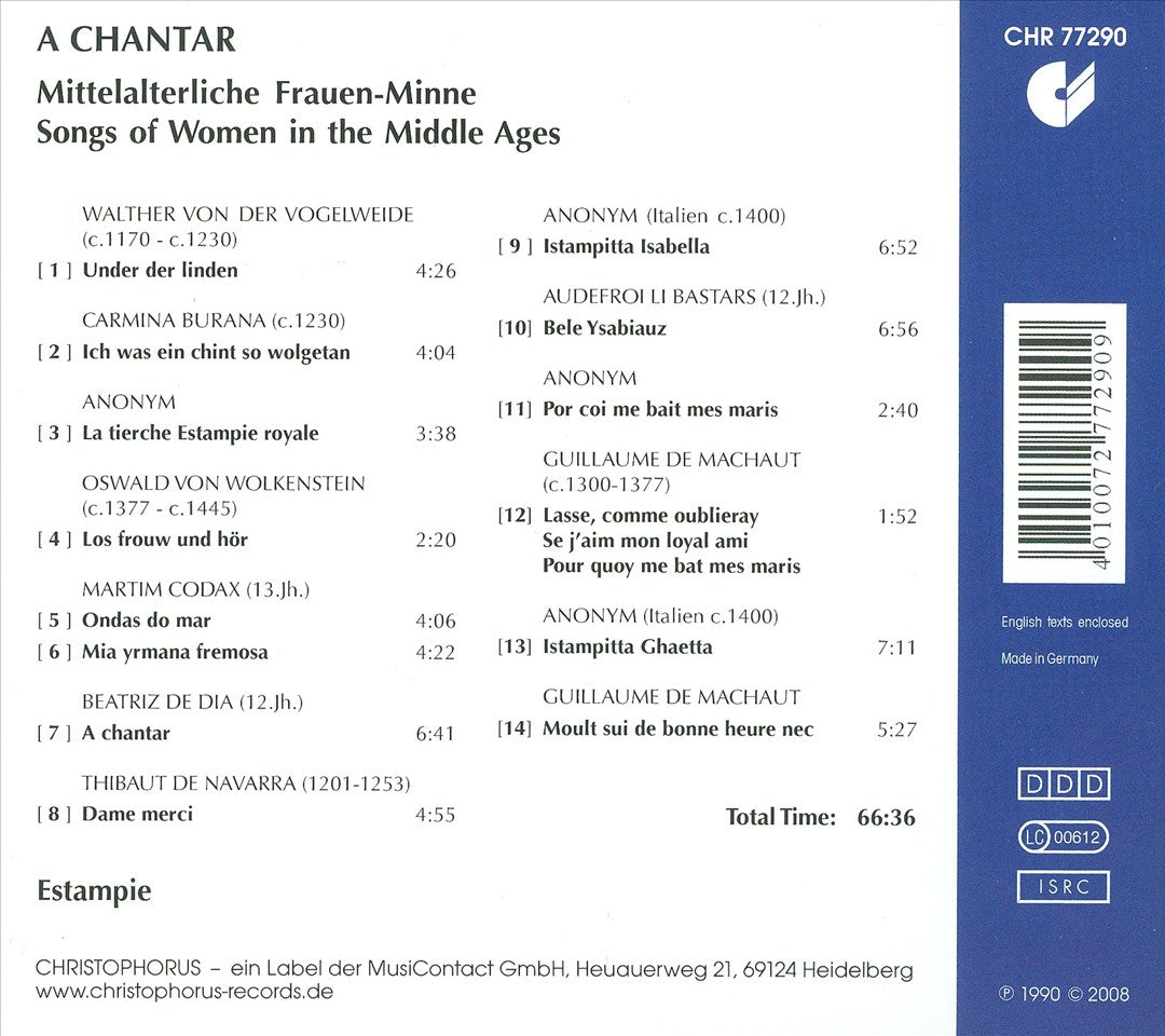 A Chantar: Lieder der Frauen-Minne cover art