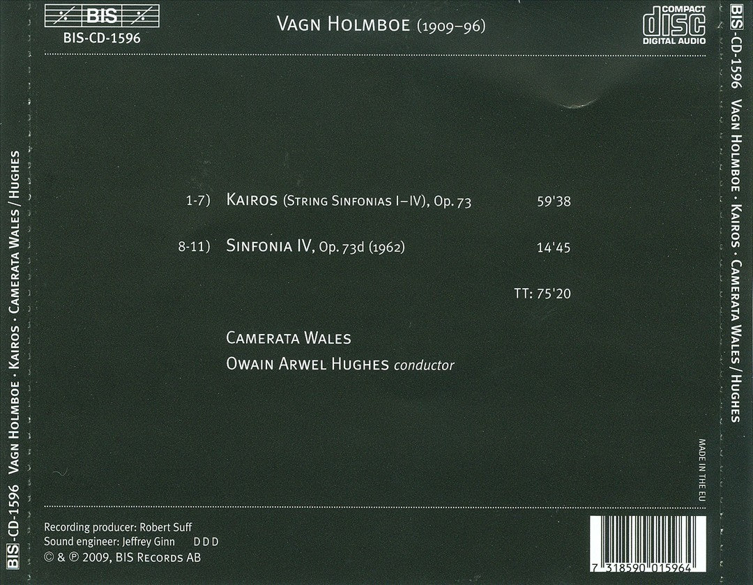 Vagn Holmboe: String Sinfonias I-IV 'Kairos' cover art