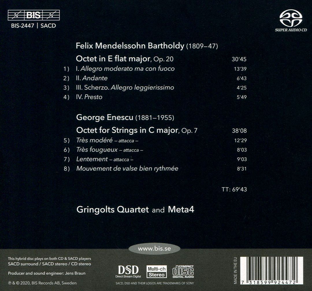 Mendelssohn, Enescu: Octets cover art