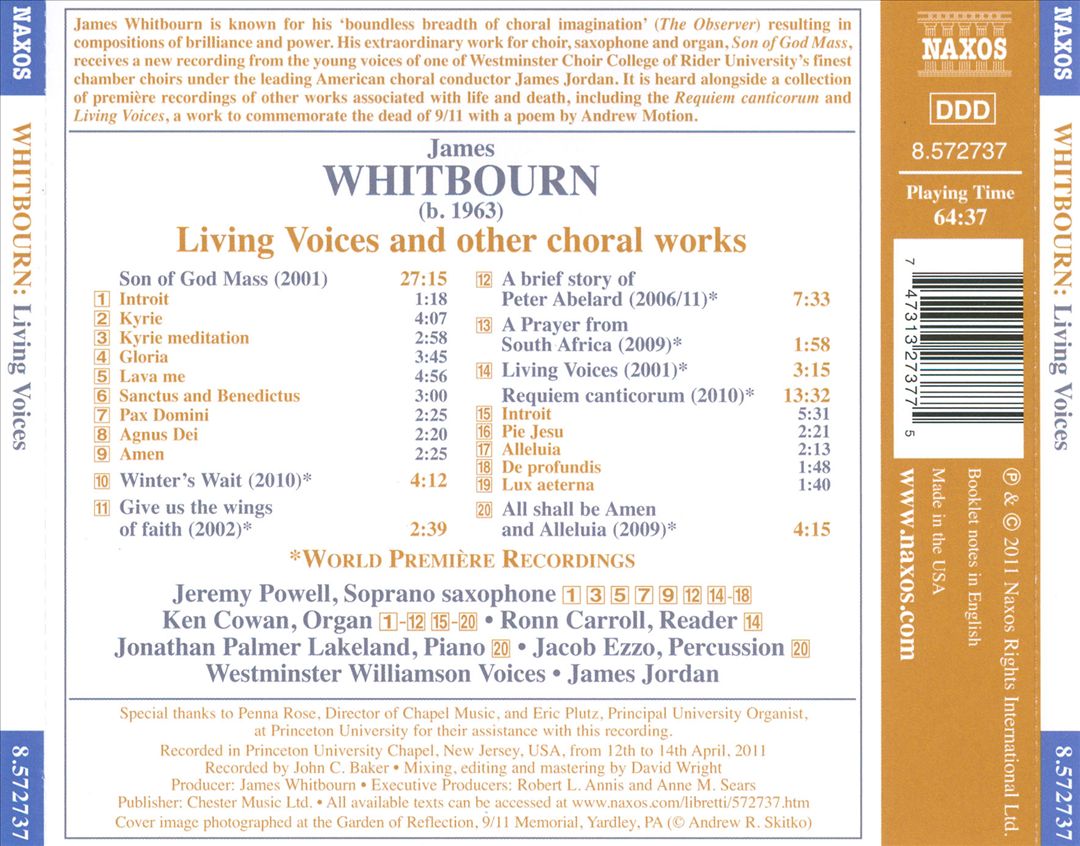James Whitbourn: Living Voices; Son of God Mass; Requiem canticorum cover art