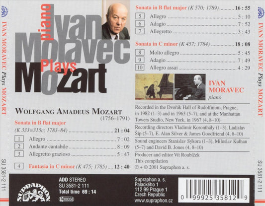 Ivan Moravec Plays Mozart cover art
