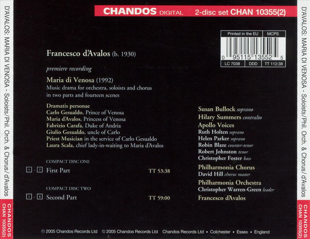 Francesco d'Avalos: Maria di Venosa cover art