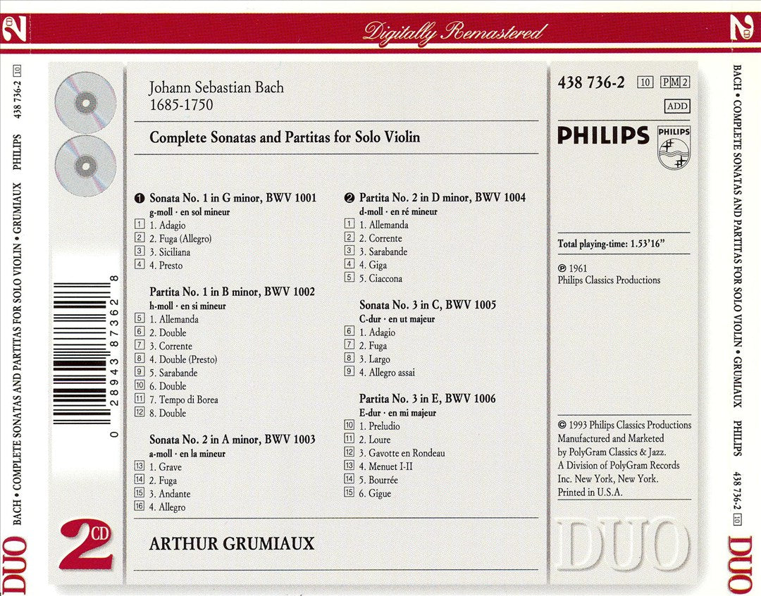 Bach: Complete Soantas and Partitas for Solo Violin cover art