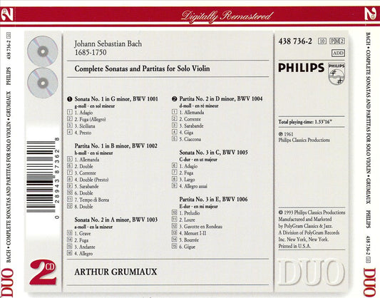 Bach: Complete Soantas and Partitas for Solo Violin cover art
