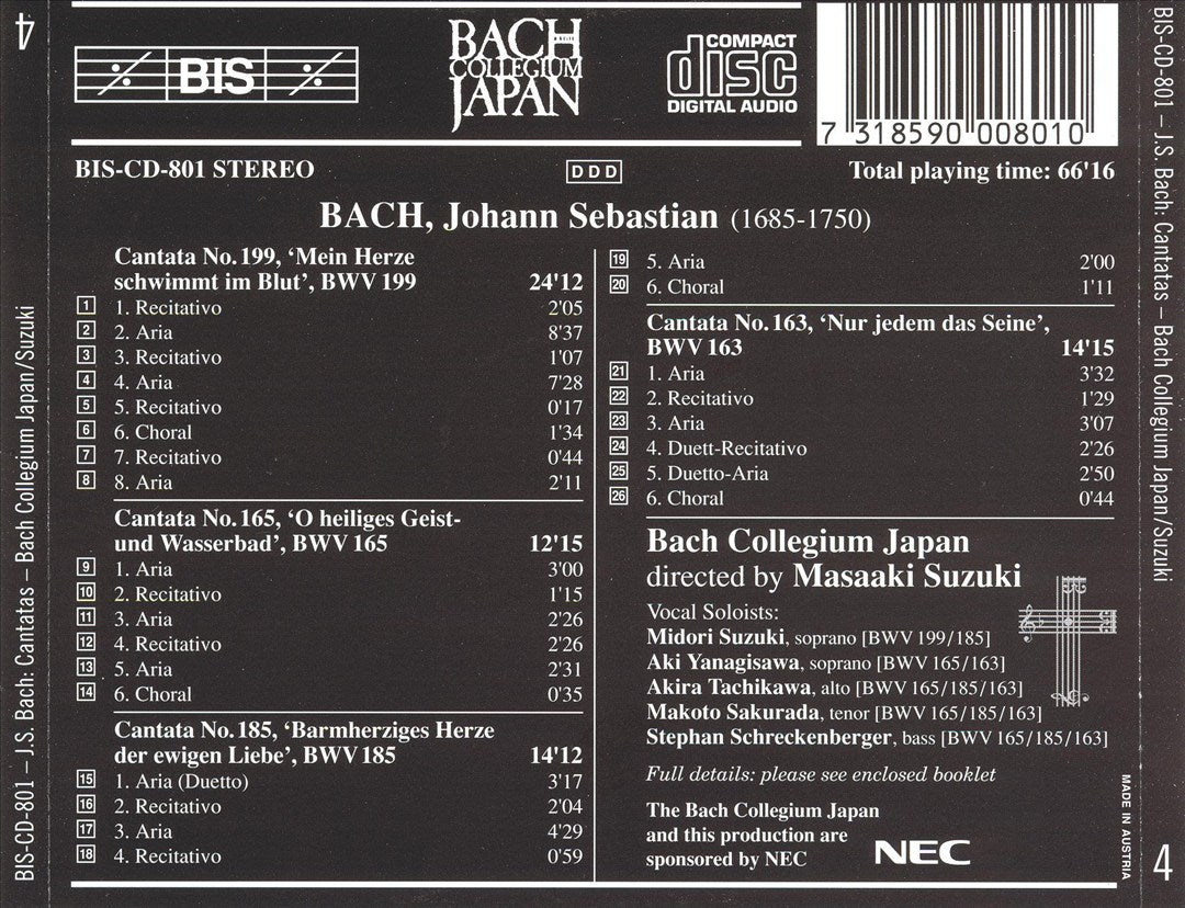 Bach: Cantatas, Vol. 4 cover art